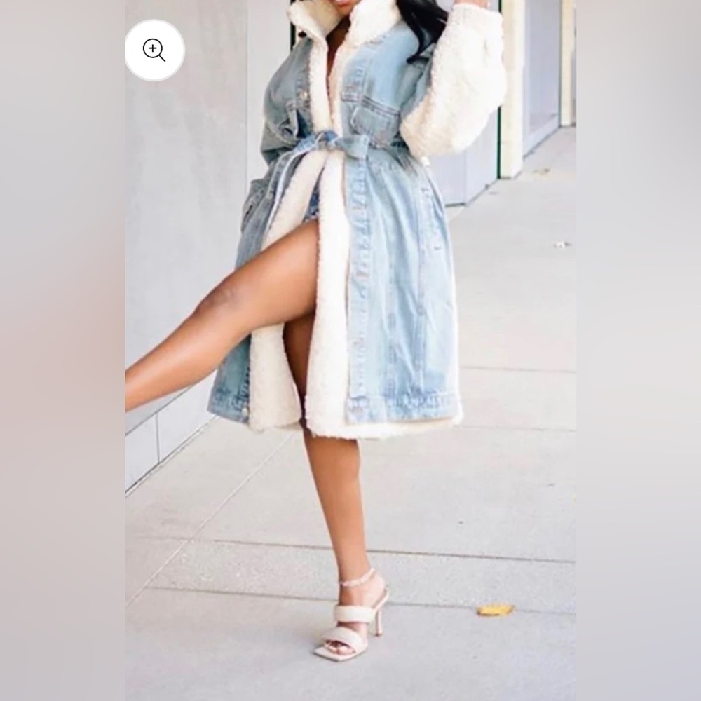🔥🔥Cozy Shearling Thick Denim Trench Coat🔥🔥 NEW FALL/WINTER ARRIVALS